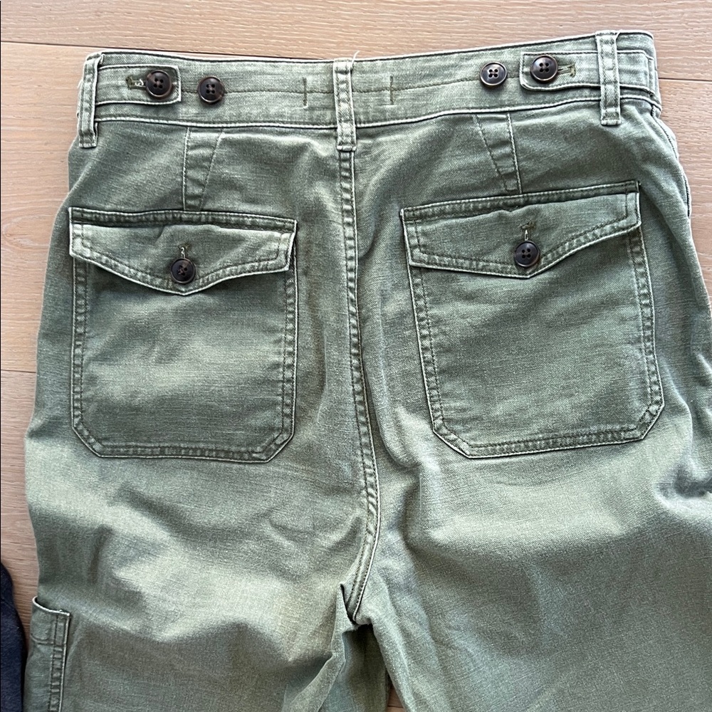 Madewell Sage Green Cargo Jeans Straight Leg Pants Sz 28 - Picture 9 of 17